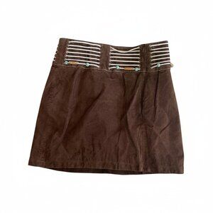 Wilsons Leather Maxima Brown 100% Leather Mini Skirt Size 4